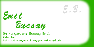 emil bucsay business card